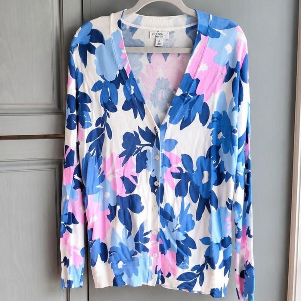 Croft-barrow Women's Blue and Pink Cardigan